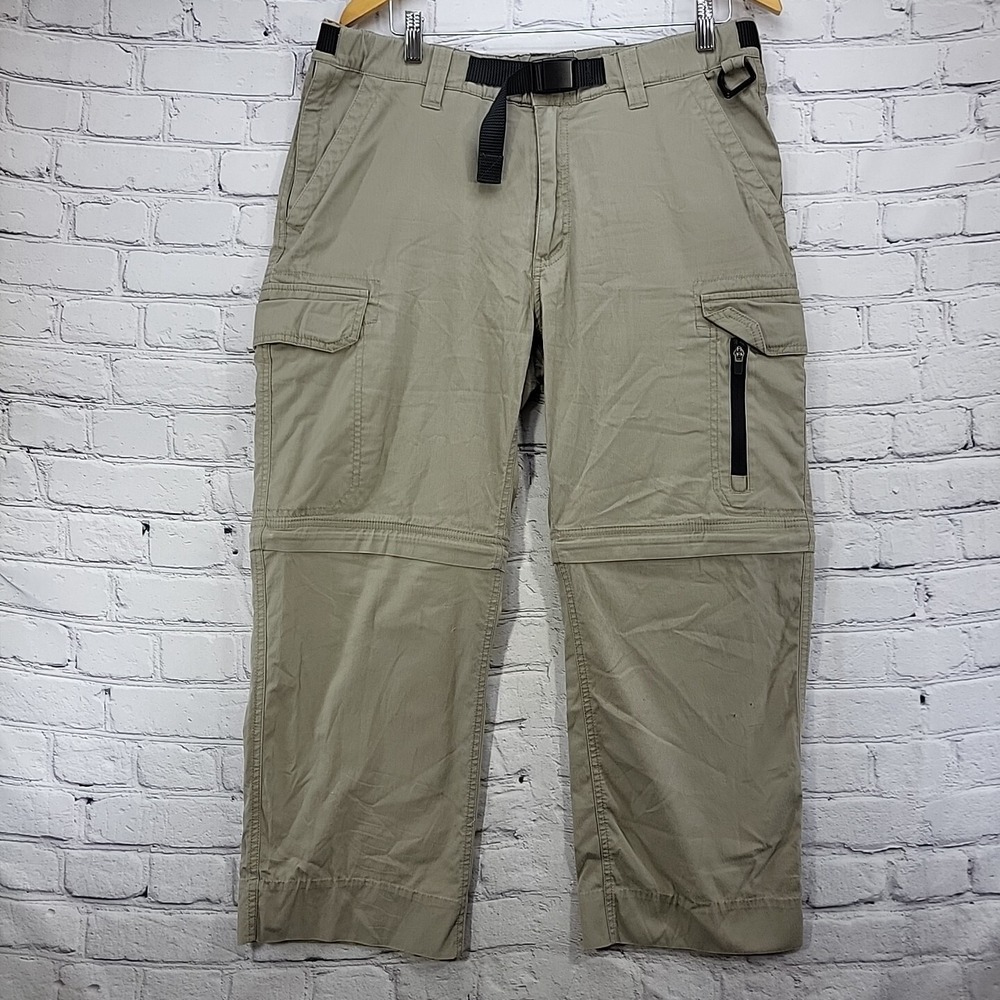 BC Clothing Convertible‎ Pants Mens sz L Large Khaki Flaw